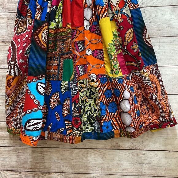 NEW WITHOUT TAGS GRASS FIELDS THE AFRICAN SHOP PATCHWORK SKIRT - Picture 3 of 7